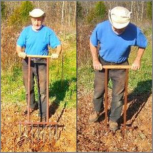 Man using the Cartwright broadfork