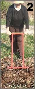 Pull back handle to loosen soil